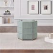 Maddox 6-sided Storage Ottoman in Mist Gray Fabric Fully Assembled