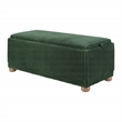 Sahara Flip Top Tray Storage Bench with Natural color wood and Green Cord Fabric