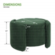 Sable Storage Ottoman with Mango wood Flip Top and Green Fabric