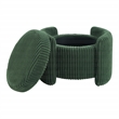 Sable Storage Ottoman with Mango wood Flip Top and Green Fabric