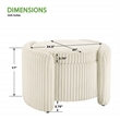 Sable Storage Ottoman with Mango wood Flip Top and White Fabric