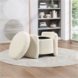 Sable Storage Ottoman with Mango wood Flip Top and White Fabric