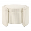 Sable Storage Ottoman with Mango wood Flip Top and White Fabric