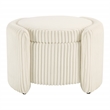 Sable Storage Ottoman with Mango wood Flip Top and White Fabric