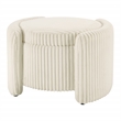 Sable Storage Ottoman with Mango wood Flip Top and White Fabric