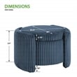 Sable Storage Ottoman with Mango wood Flip Top and Blue Cord Fabric