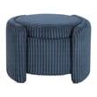 Sable Storage Ottoman with Mango wood Flip Top and Blue Cord Fabric