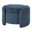 Sable Storage Ottoman with Mango wood Flip Top and Blue Cord Fabric