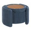 Sable Storage Ottoman with Mango wood Flip Top and Blue Cord Fabric