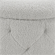 Erindale Round Storage Ottoman in Sherpa Fog Gray Fabric