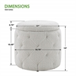 Erindale Round Storage Ottoman in Sherpa Fog Gray Fabric