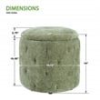 Erindale Round Storage Ottoman in Spring Green Fabric