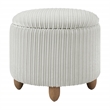 Lyra Storage Ottoman in Taupe Fabric with Medium Oak Legs
