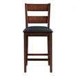 Carlson 5-PC Counter Height Dining Set  Blue Vinyl Fabric and Walnut Wood Finish