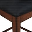 Carlson 5-PC Counter Height Dining Set  Blue Vinyl Fabric and Walnut Wood Finish