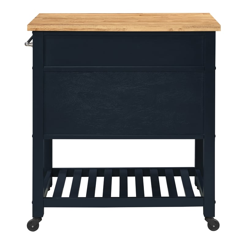 Stirling Kitchen Cart in Engineered Wood Blue Finish