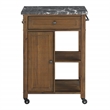 Fairmont Kitchen Cart Engineered Wood With Faux Marble Top and Oak Finish Wood