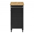 Derry Kitchen Cart Engineered Wood Natural Butcher Block Top With Black Finish