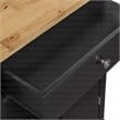 Derry Kitchen Cart Engineered Wood Natural Butcher Block Top With Black Finish