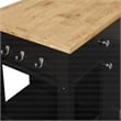 Derry Kitchen Cart Engineered Wood Natural Butcher Block Top With Black Finish