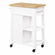 Derry Kitchen Cart Engineered Wood Natural Butcher Block Top With White Finish