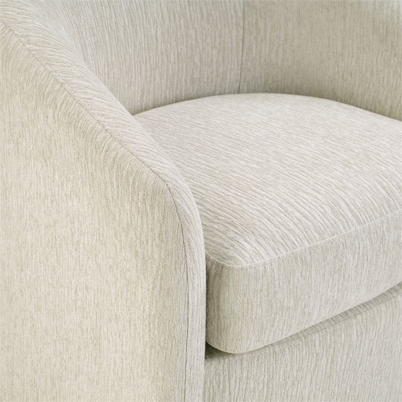 Bella Swivel Chair in Linen White Fabric