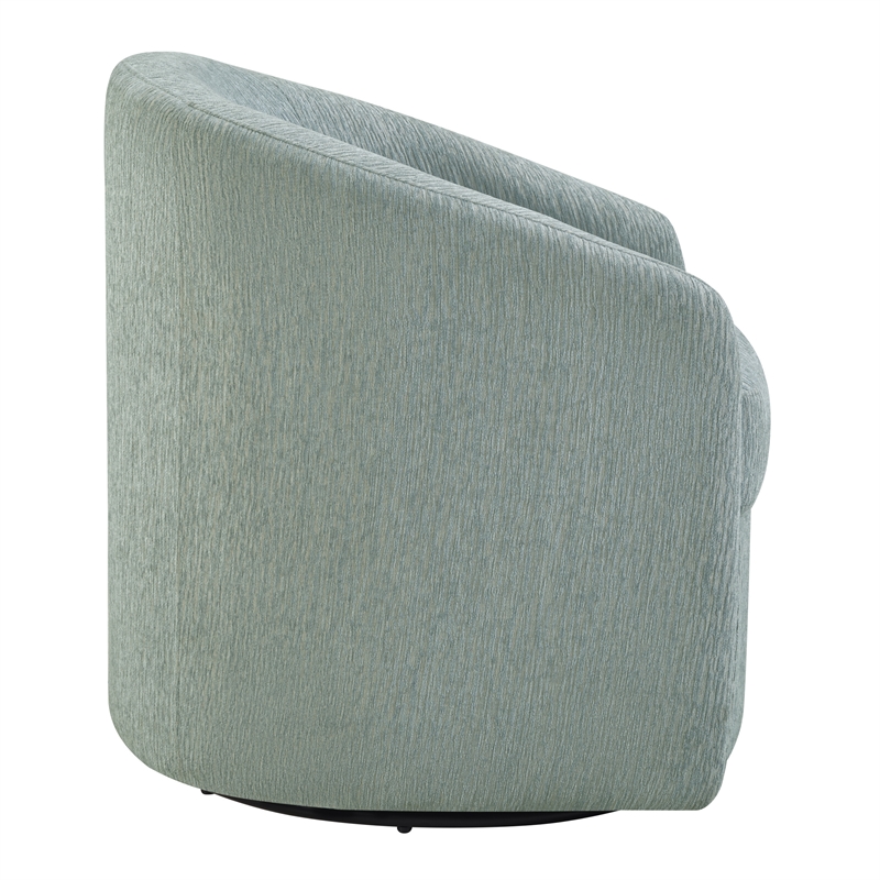Bella Swivel Barrel Chair in Blue Mist Fabric