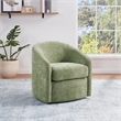 Bella Barrel Swivel Chair in Leaf Green Fabric