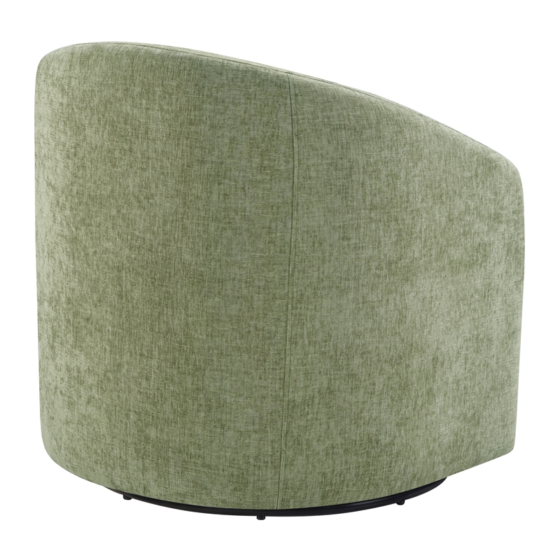 Bella Barrel Swivel Chair in Leaf Green Fabric