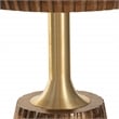Round Side Table in Golden Honey Amber Wood Top with Metal Base - 2 Pack
