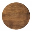 Round Side Table in Golden Honey Amber Wood Top with Metal Base - 2 Pack
