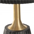 Round Side Table in Black Wood Top with Metal Base - 2 Pack