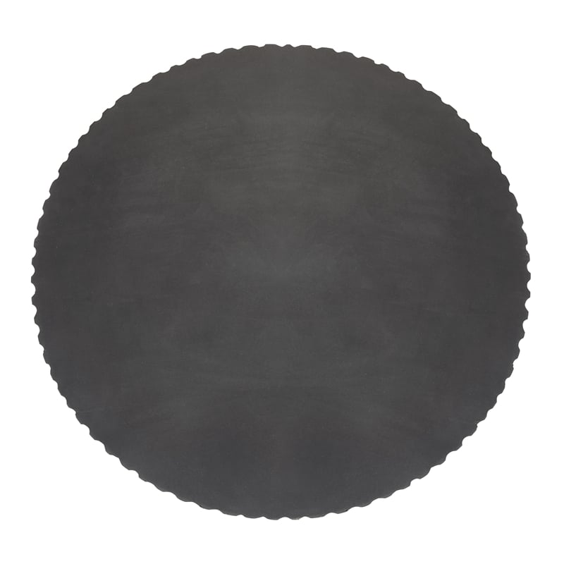 Round Side Table in Black Wood Top with Metal Base - 2 Pack