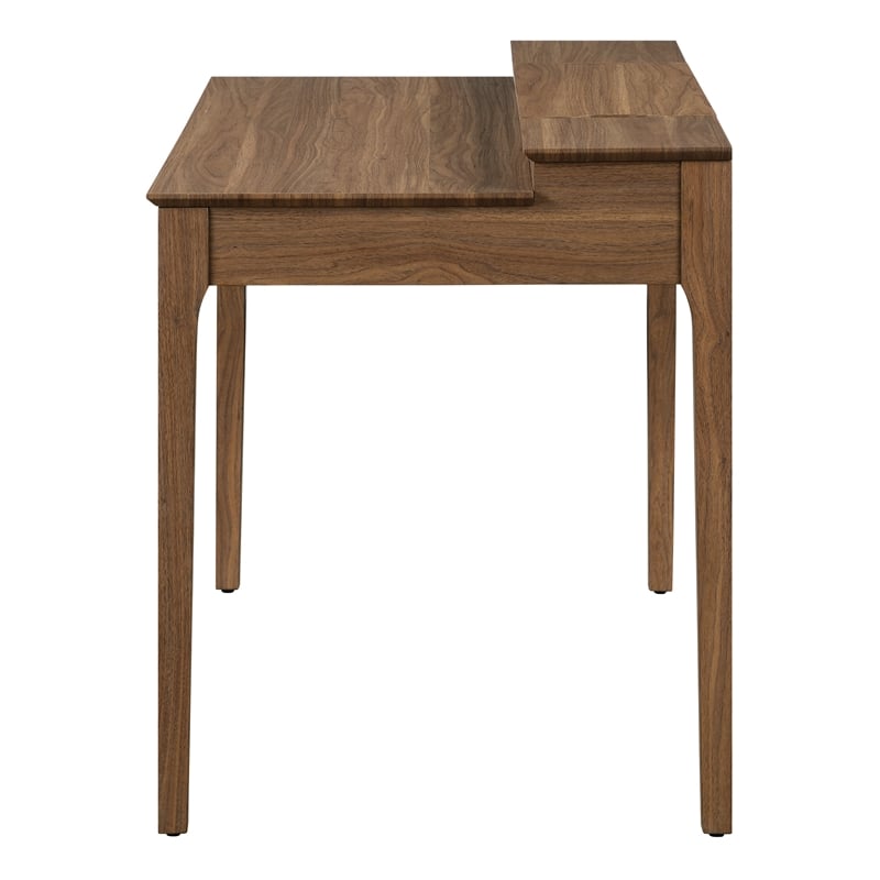 Angelina Desk with Shelf Storage Hutch Engineered Wood Majestic Walnut Finish