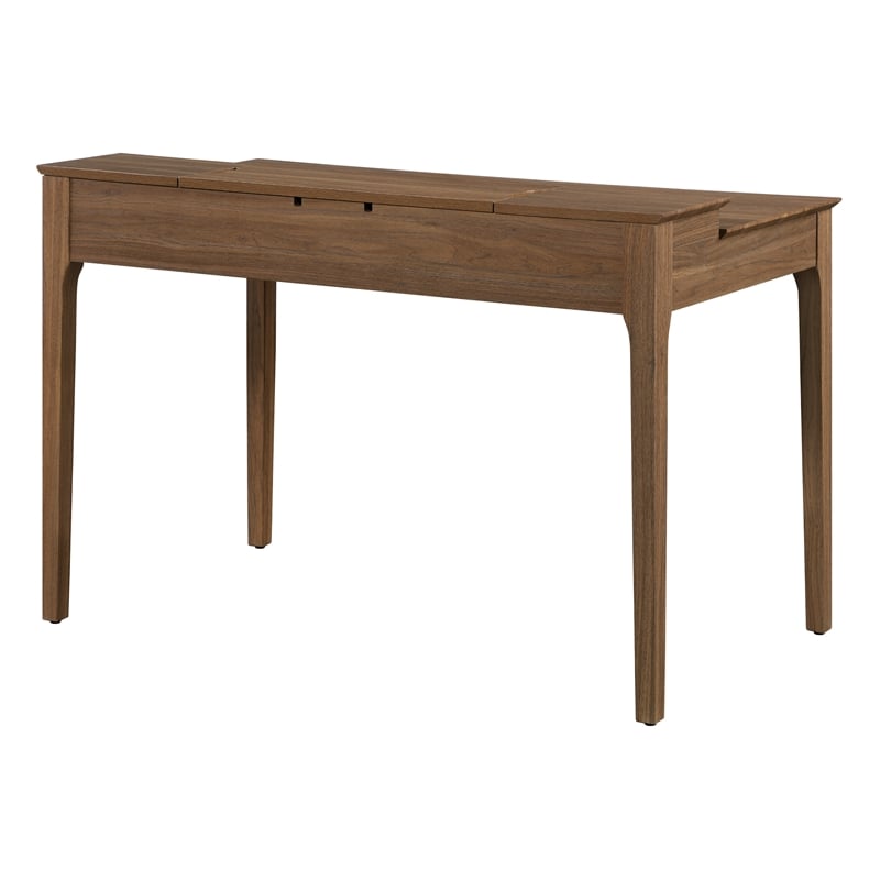 Angelina Desk with Shelf Storage Hutch Engineered Wood Majestic Walnut Finish