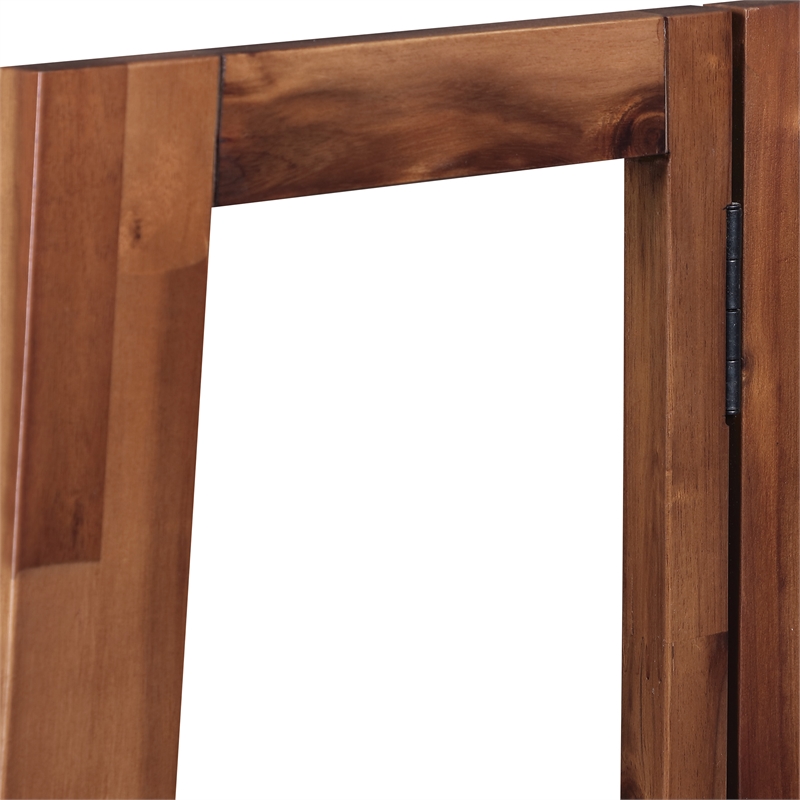 Bayfront 5-Self Folding Bookcase in Brown Bayfront Acacia Wood Finish