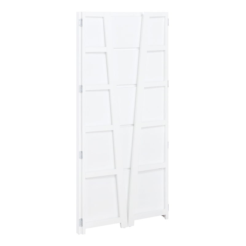 Bayfront 5-Self Folding Bookcase in Willow White Wood Finish