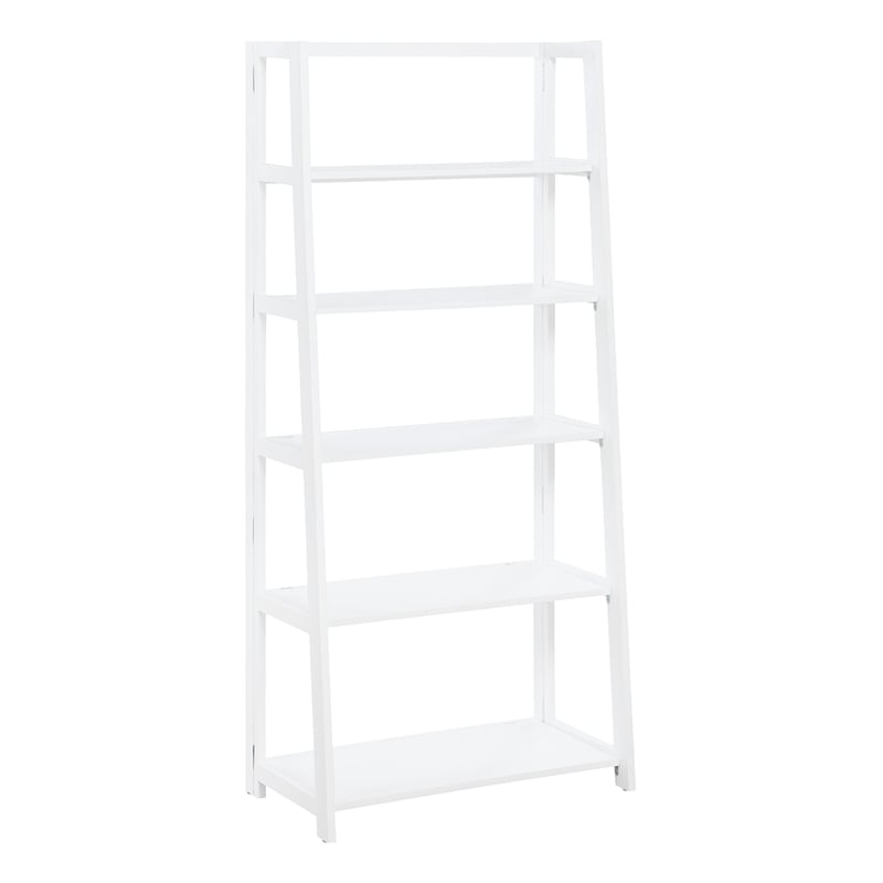 Bayfront 5-Self Folding Bookcase in Willow White Wood Finish