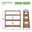 Bayfront 3-Shelf Folding Bookcase in Brown Bayfront Acacia Wood Finish