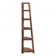 Bayfront 5-Self Corner Folding Bookcase in Brown Bayfront Acacia Wood Finish