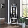 Bayfront 5-Self Corner Folding Bookcase in Willow White Wood Finish