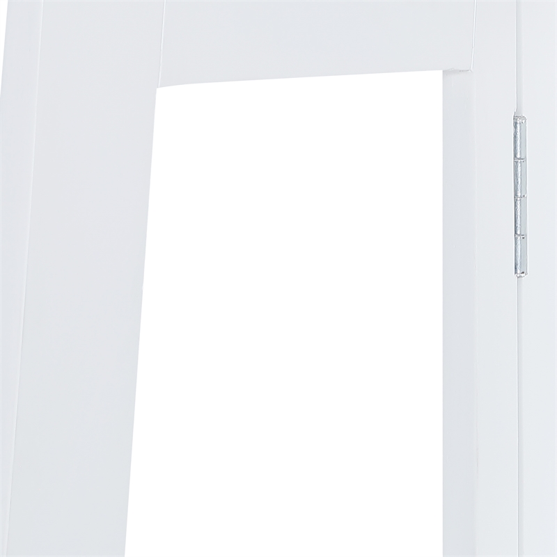 Bayfront 5-Self Corner Folding Bookcase in Willow White Wood Finish