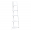Bayfront 5-Self Corner Folding Bookcase in Willow White Wood Finish