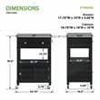 Fairfax Kitchen Cart Engineered Wood with Granite Top and Black Base
