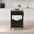 Fairfax Kitchen Cart Engineered Wood with Granite Top and Black Base