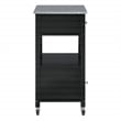 Fairfax Kitchen Cart Engineered Wood with Granite Top and Black Base