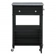 Fairfax Kitchen Cart Engineered Wood with Granite Top and Black Base
