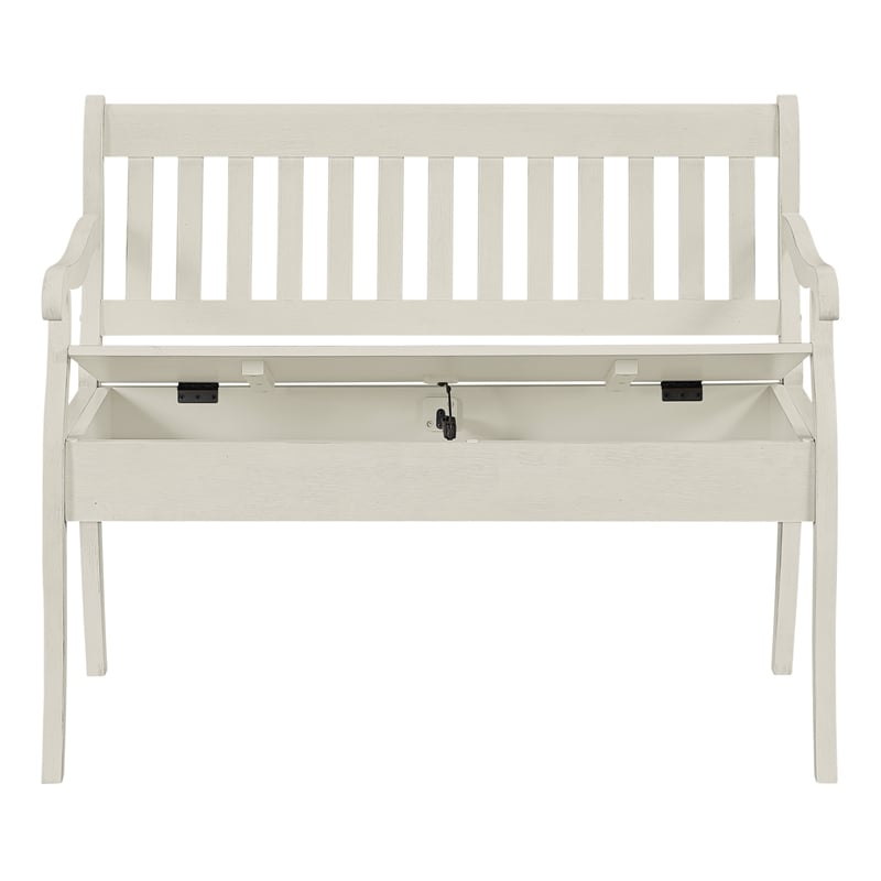 Wakefield Entryway Storage Bench Wood  in White Finish