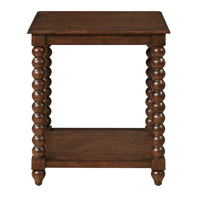 Elise End Table Wood in Dark Walnut Finish