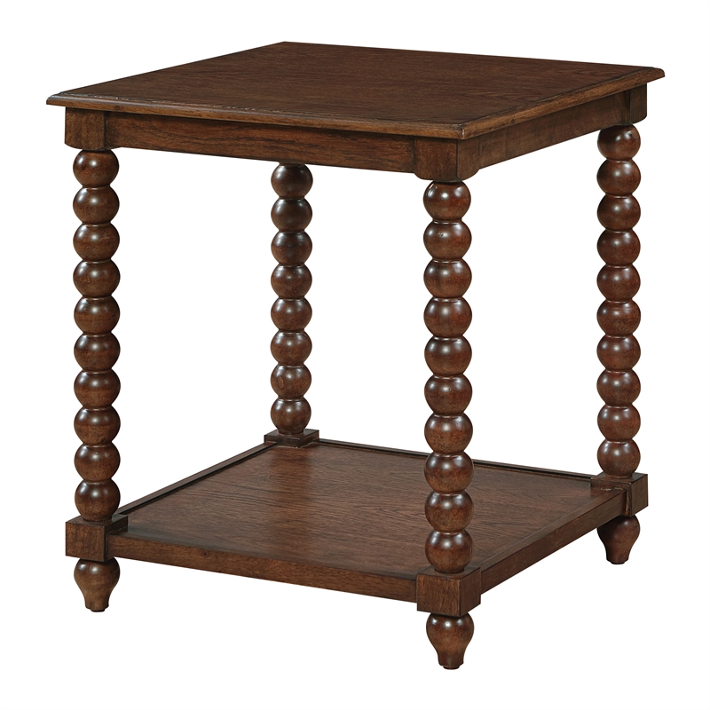 Elise End Table Wood in Dark Walnut Finish